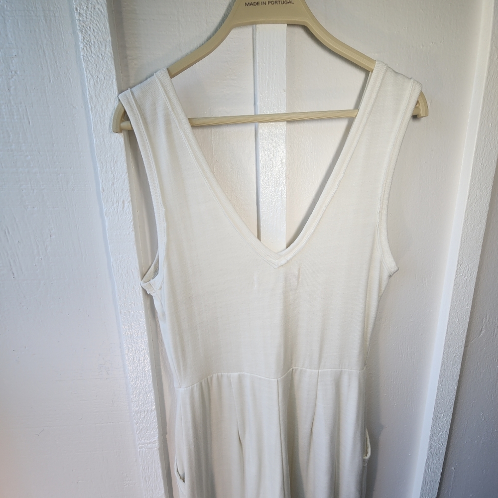 Free People Cream Sleeveless Button-Front Jumpsuit - Picture 5 of 15
